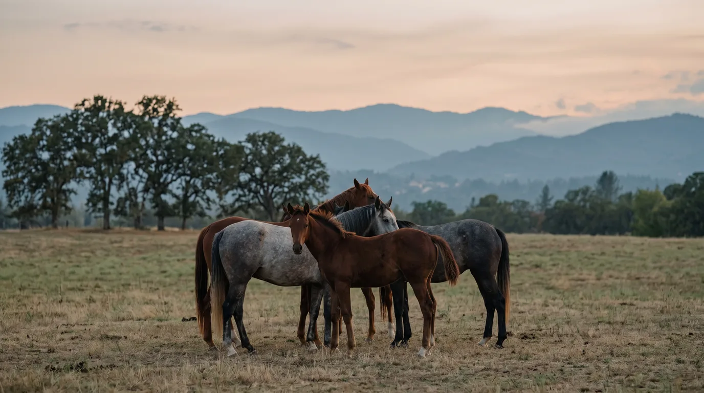 Chevaux en liberté, Les Écuries de Champsac, Ardèche